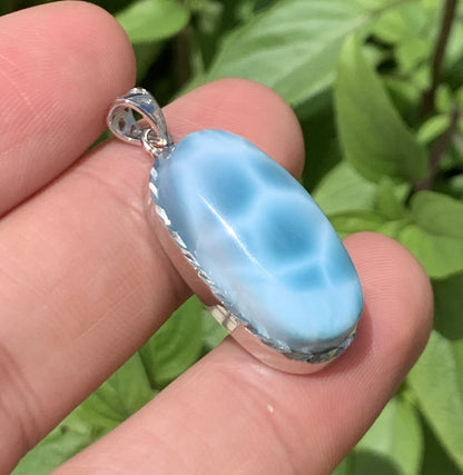 AAAA Natural Authentic Dominican Larimar Pendant,Gems Jewelry,Gems Pendant,Crystal Pendant,ET596