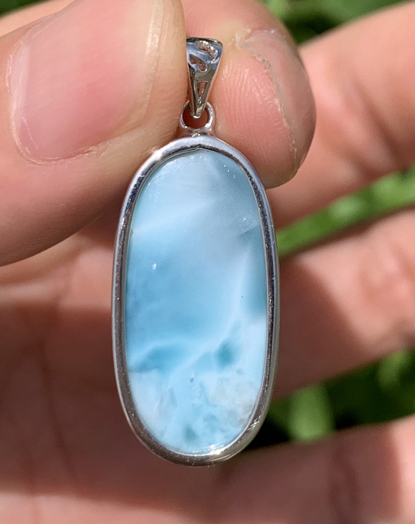 AAAA Natural Authentic Dominican Larimar Pendant,Gems Jewelry,Gems Pendant,Crystal Pendant,ET596