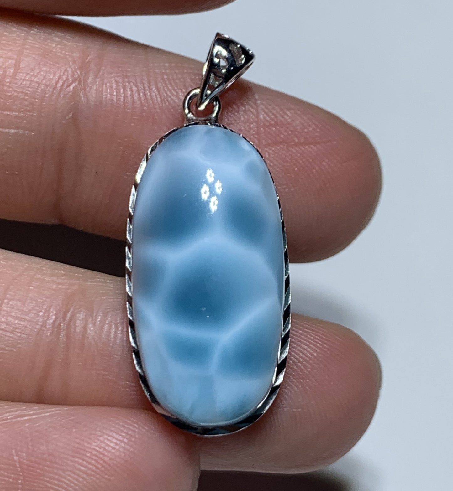 AAAA Natural Authentic Dominican Larimar Pendant,Gems Jewelry,Gems Pendant,Crystal Pendant,ET596