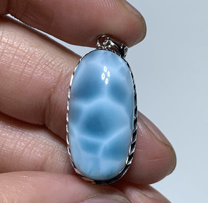 AAAA Natural Authentic Dominican Larimar Pendant,Gems Jewelry,Gems Pendant,Crystal Pendant,ET596