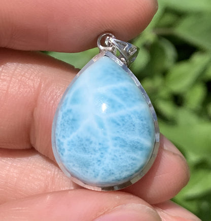 Larimar,AAAA Natural Authentic Dominican Larimar Pendant,Larimar earring,Larimar necklaces,larimar rings,Handmade jewelry ET526