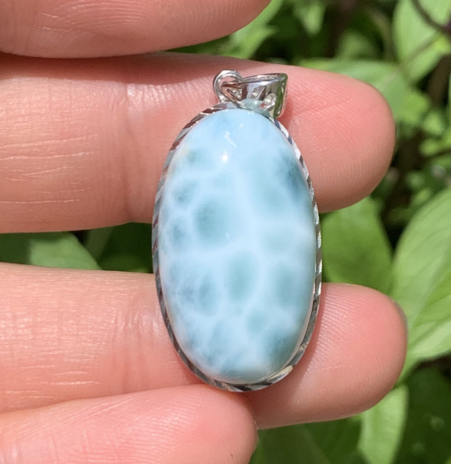 AAA Natural Authentic Dominican Larimar Pendant,Gems Jewelry,Gems Pendant,Crystal Pendant ET669