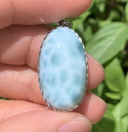 AAA Natural Authentic Dominican Larimar Pendant,Gems Jewelry,Gems Pendant,Crystal Pendant ET669