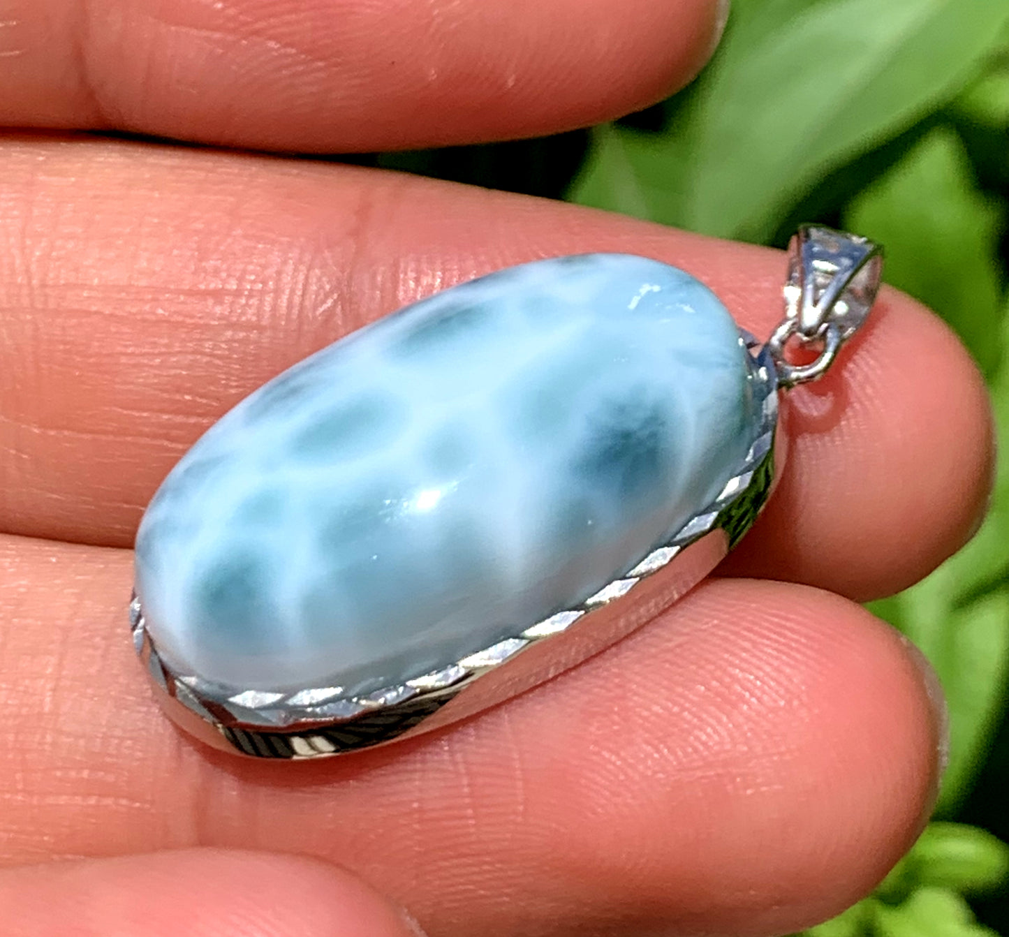 AAA Natural Authentic Dominican Larimar Pendant,Gems Jewelry,Gems Pendant,Crystal Pendant ET669