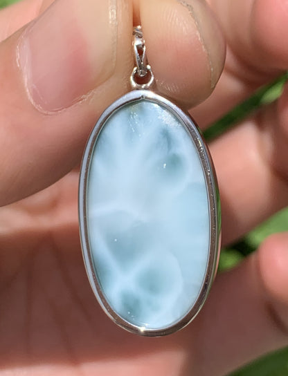 AAA Natural Authentic Dominican Larimar Pendant,Gems Jewelry,Gems Pendant,Crystal Pendant ET669