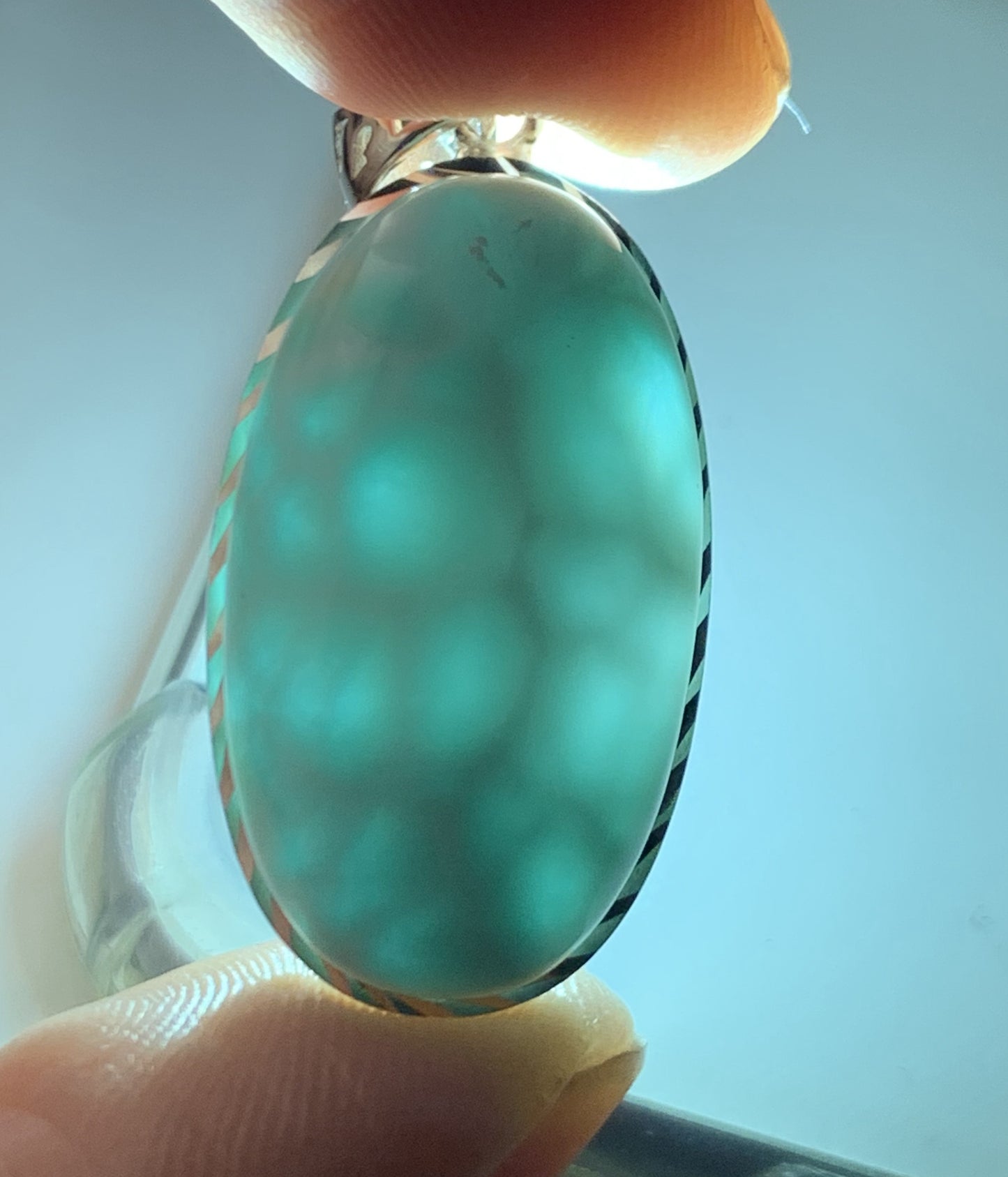 AAA Natural Authentic Dominican Larimar Pendant,Gems Jewelry,Gems Pendant,Crystal Pendant ET669