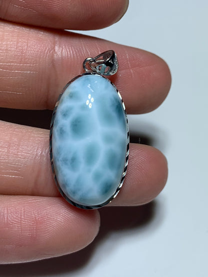 AAA Natural Authentic Dominican Larimar Pendant,Gems Jewelry,Gems Pendant,Crystal Pendant ET669