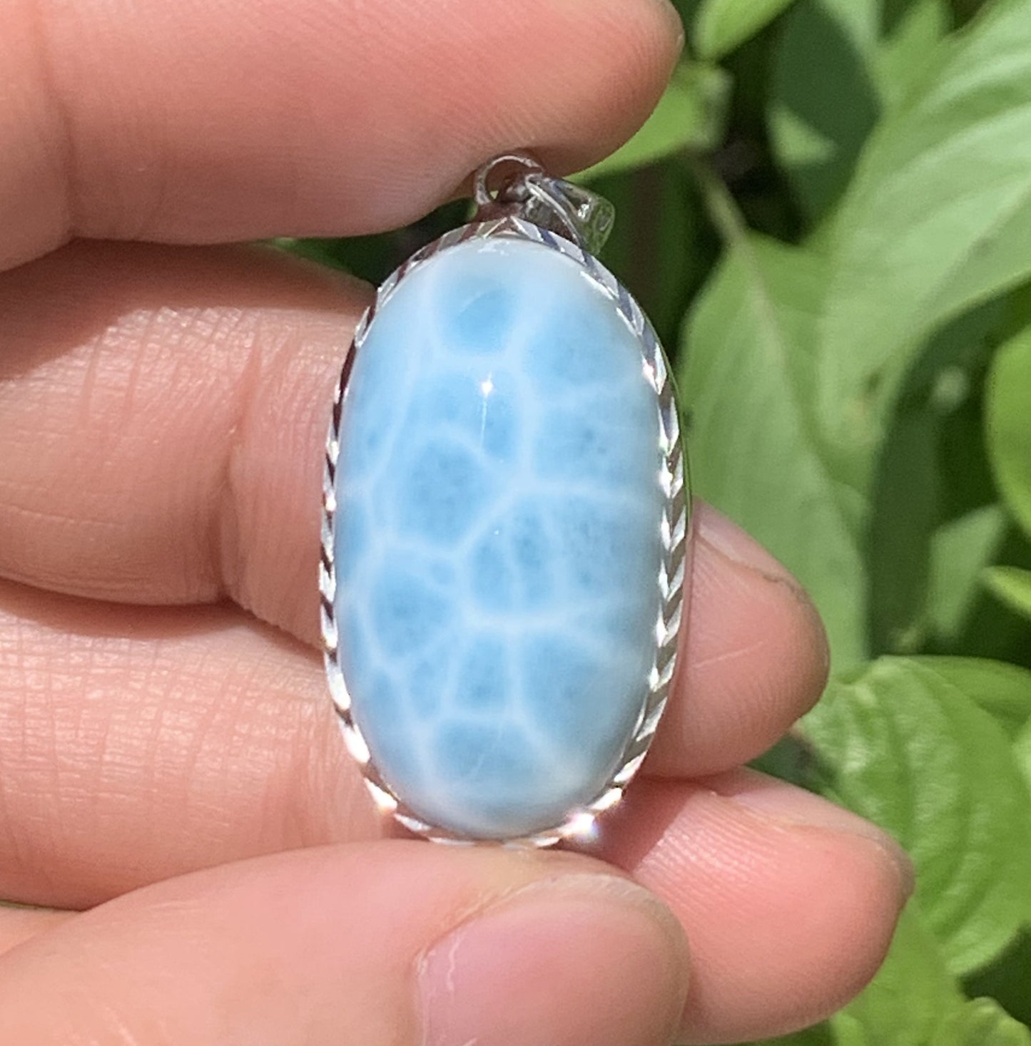 AAAA Natural Authentic Dominican Larimar Pendant,Gems Jewelry,Gems Pendant,Crystal Pendant ET664