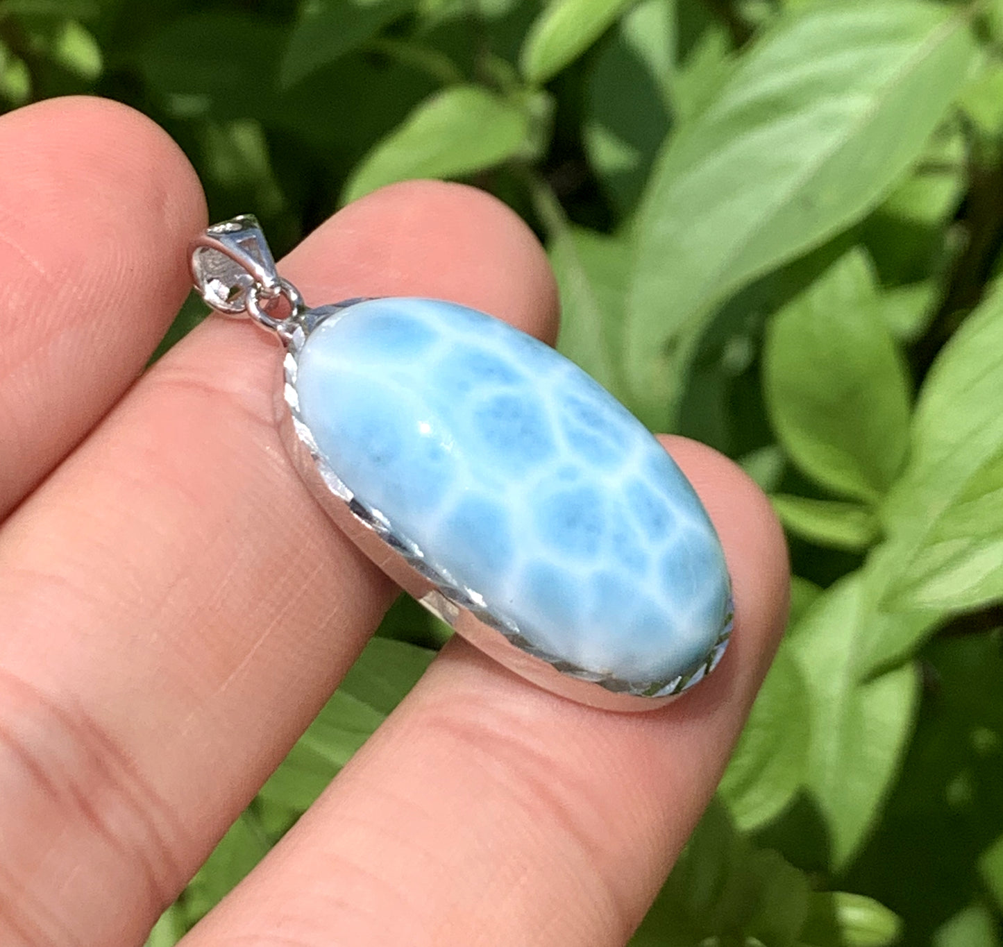 AAAA Natural Authentic Dominican Larimar Pendant,Gems Jewelry,Gems Pendant,Crystal Pendant ET664