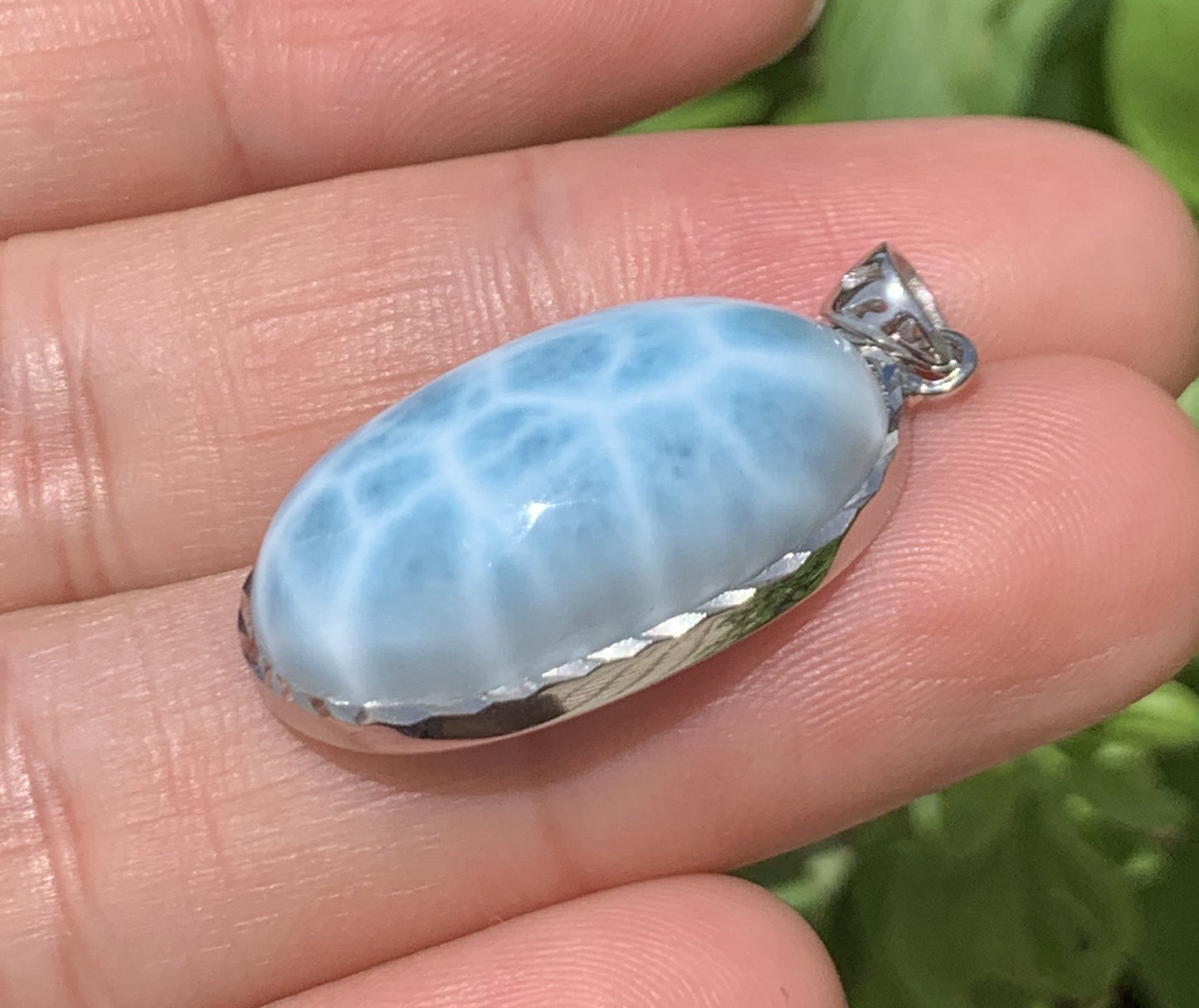 AAAA Natural Authentic Dominican Larimar Pendant,Gems Jewelry,Gems Pendant,Crystal Pendant ET664