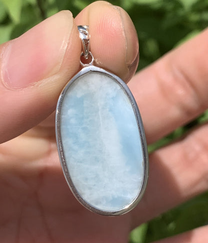 AAAA Natural Authentic Dominican Larimar Pendant,Gems Jewelry,Gems Pendant,Crystal Pendant ET664