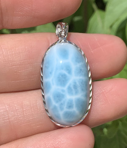 AAAA Natural Authentic Dominican Larimar Pendant,Gems Jewelry,Gems Pendant,Crystal Pendant ET664