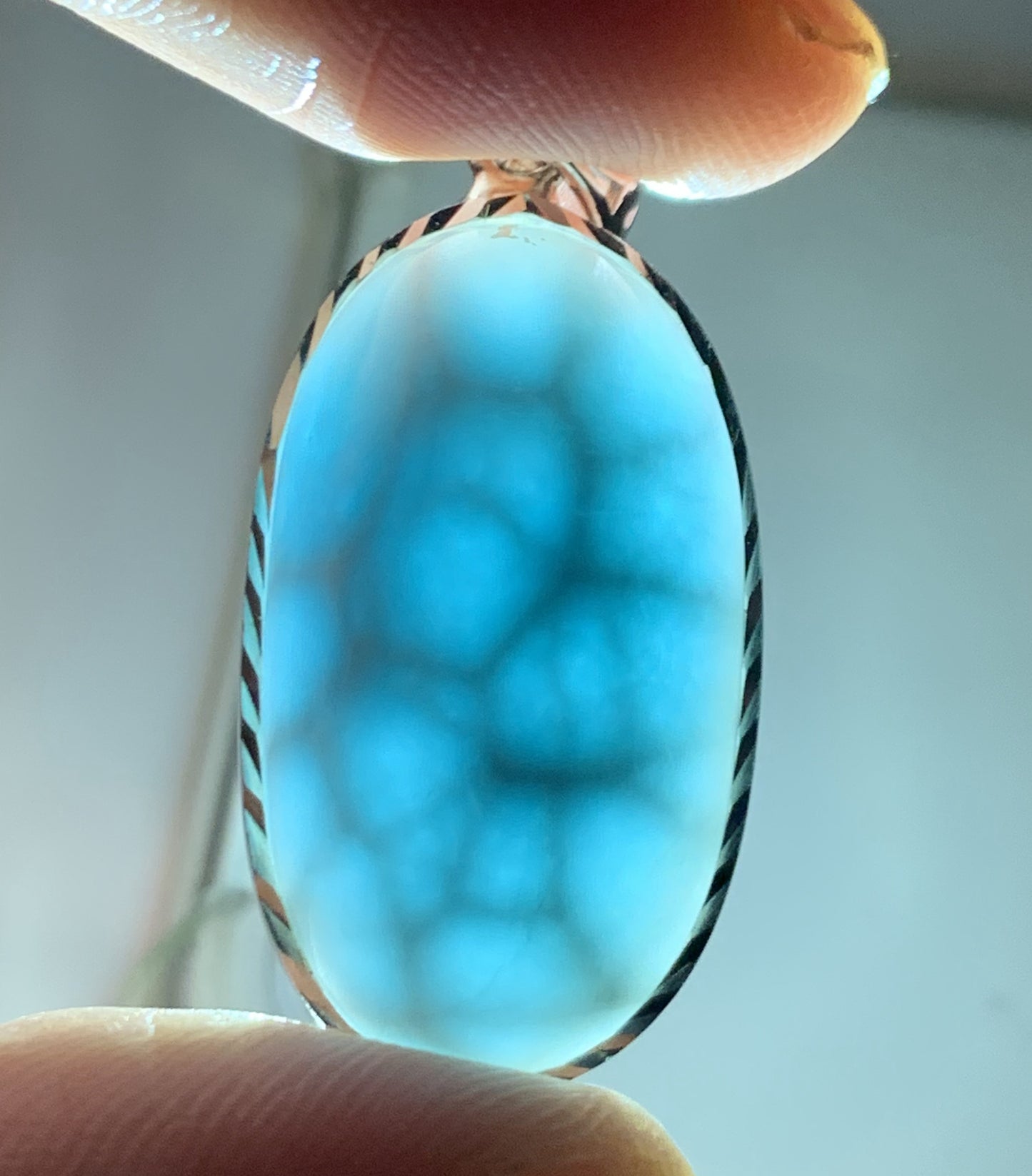 AAAA Natural Authentic Dominican Larimar Pendant,Gems Jewelry,Gems Pendant,Crystal Pendant ET664