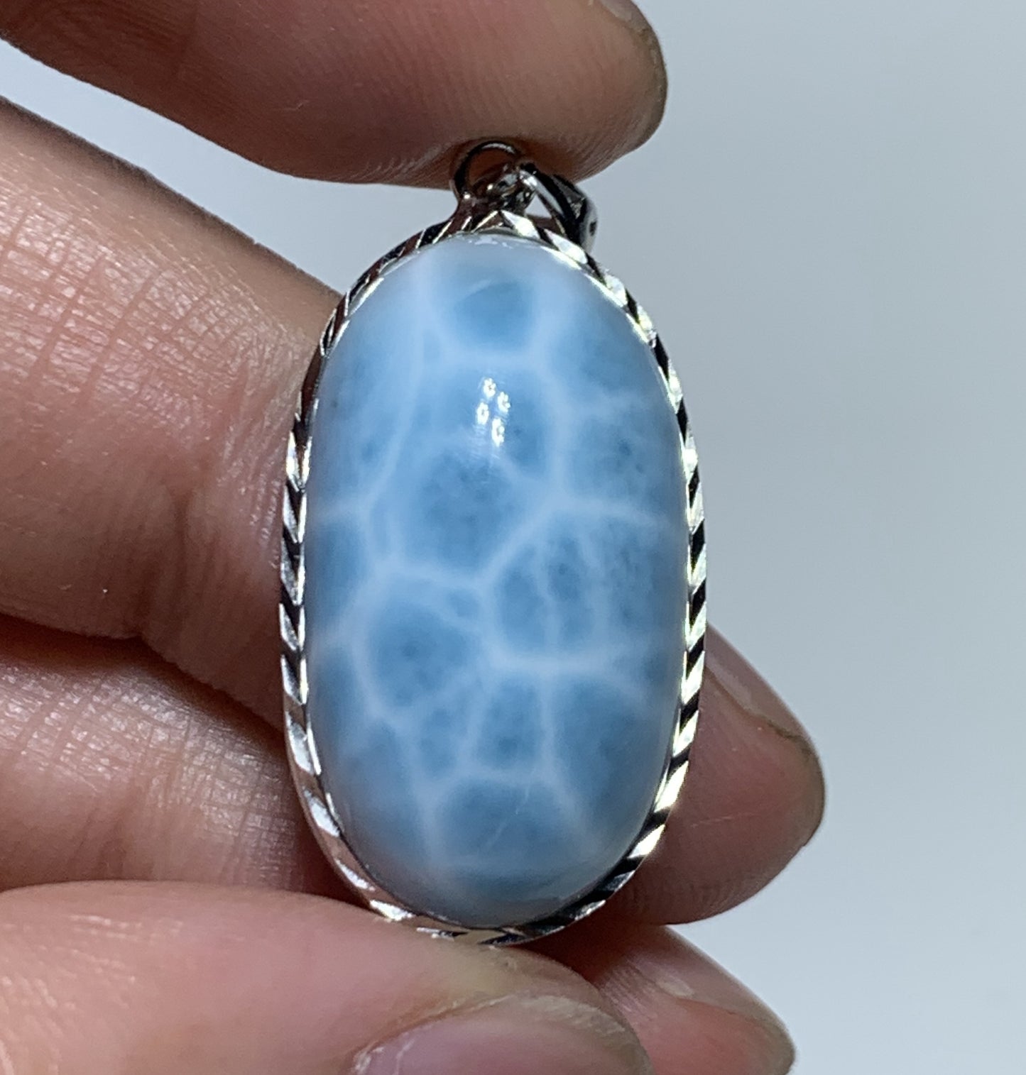 AAAA Natural Authentic Dominican Larimar Pendant,Gems Jewelry,Gems Pendant,Crystal Pendant ET664