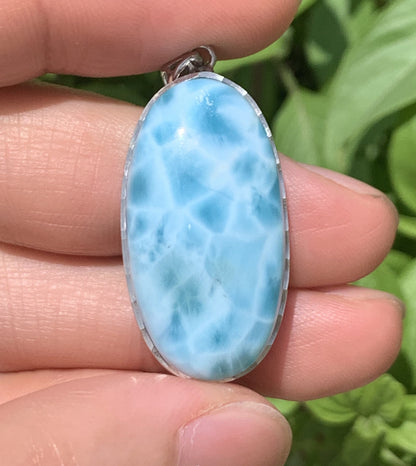 AAA+ Natural Authentic Dominican Larimar Pendant,Gems Jewelry,Gems Pendant,Crystal Pendant ET676