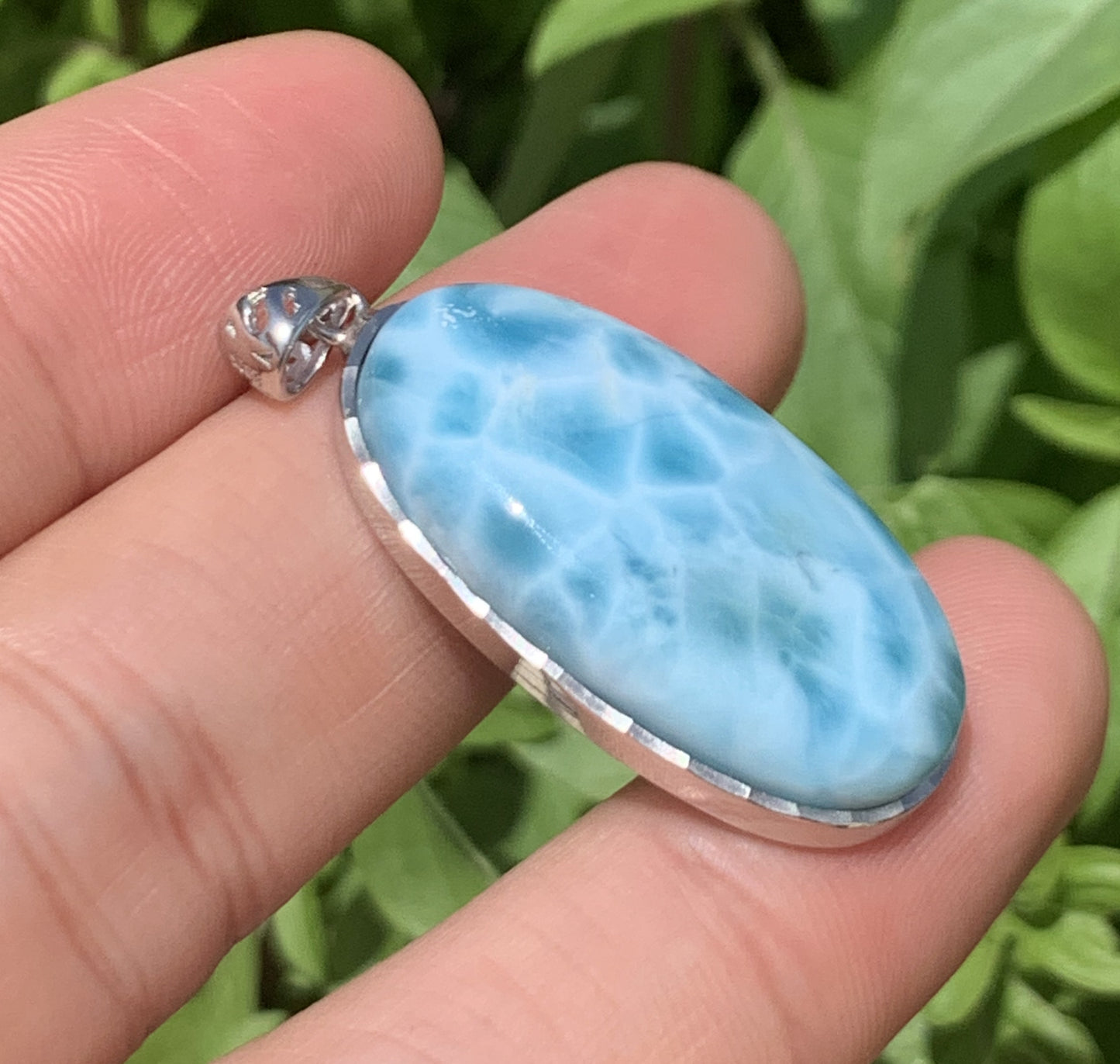 AAA+ Natural Authentic Dominican Larimar Pendant,Gems Jewelry,Gems Pendant,Crystal Pendant ET676