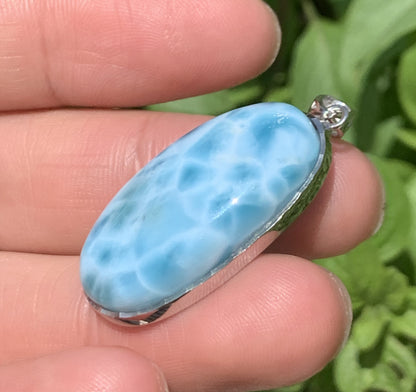 AAA+ Natural Authentic Dominican Larimar Pendant,Gems Jewelry,Gems Pendant,Crystal Pendant ET676