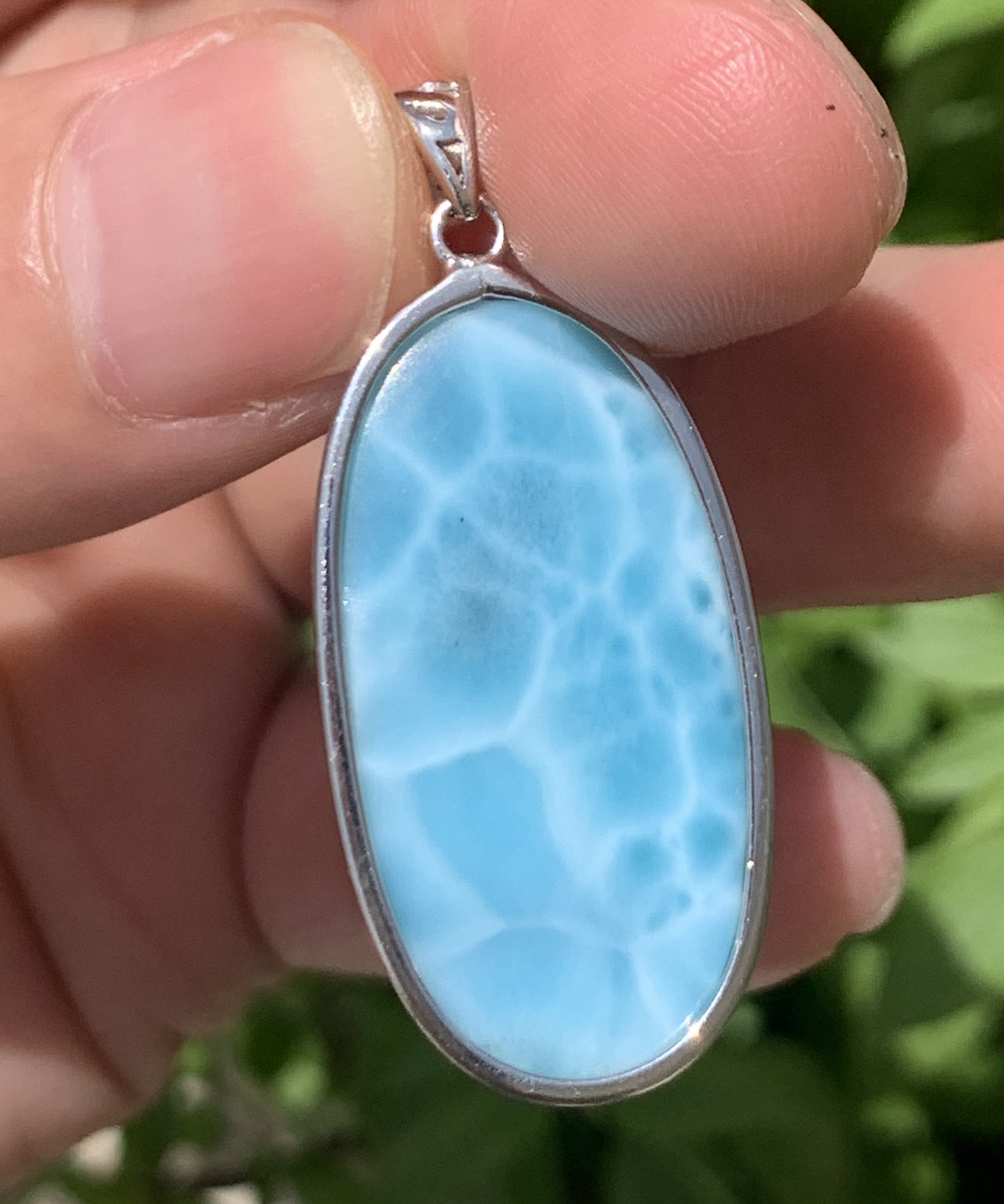 AAA+ Natural Authentic Dominican Larimar Pendant,Gems Jewelry,Gems Pendant,Crystal Pendant ET676