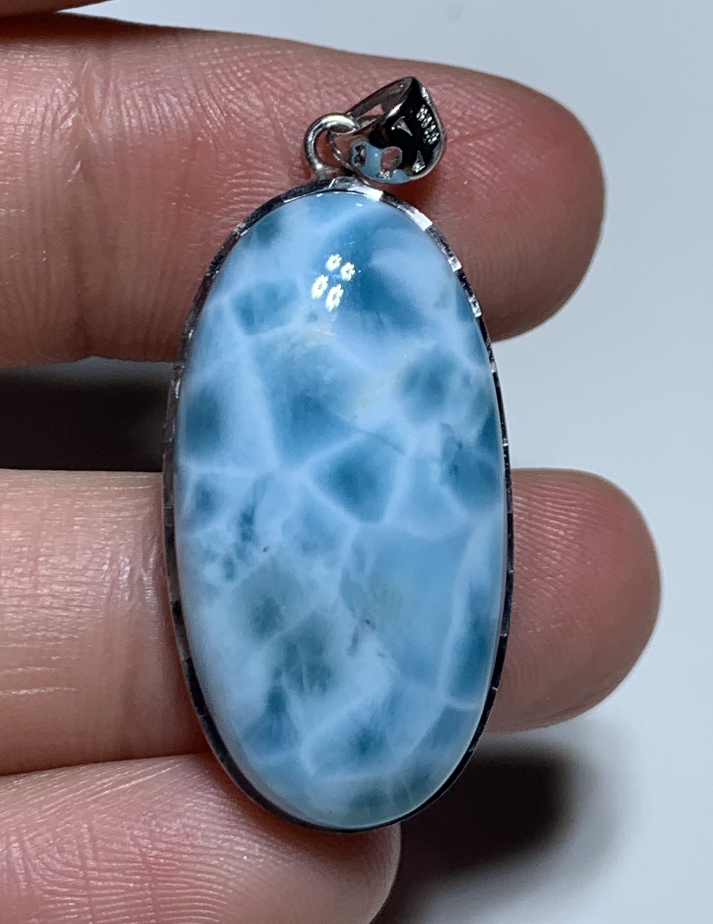 AAA+ Natural Authentic Dominican Larimar Pendant,Gems Jewelry,Gems Pendant,Crystal Pendant ET676