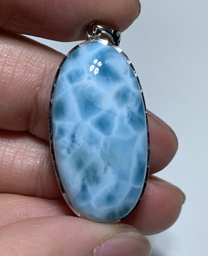 AAA+ Natural Authentic Dominican Larimar Pendant,Gems Jewelry,Gems Pendant,Crystal Pendant ET676