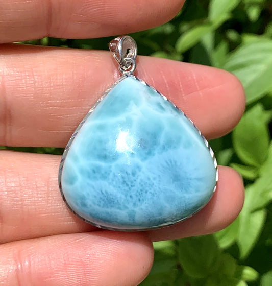 AAA Natural Authentic Dominican Larimar Pendant,Gems Jewelry,Gems Pendant,Crystal Pendant,ET636