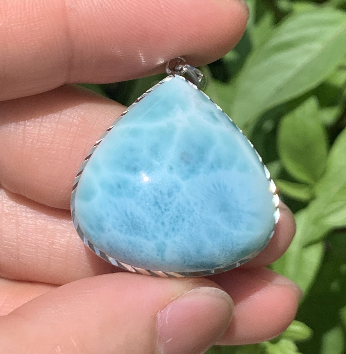 AAA Natural Authentic Dominican Larimar Pendant,Gems Jewelry,Gems Pendant,Crystal Pendant,ET636