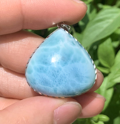 AAA Natural Authentic Dominican Larimar Pendant,Gems Jewelry,Gems Pendant,Crystal Pendant,ET636