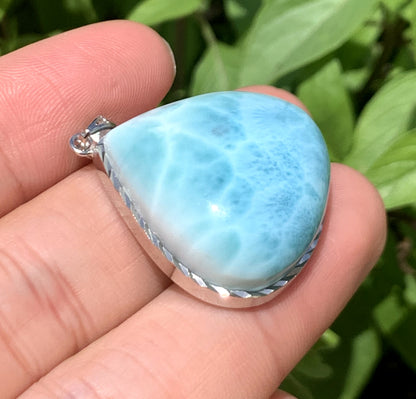 AAA Natural Authentic Dominican Larimar Pendant,Gems Jewelry,Gems Pendant,Crystal Pendant,ET636