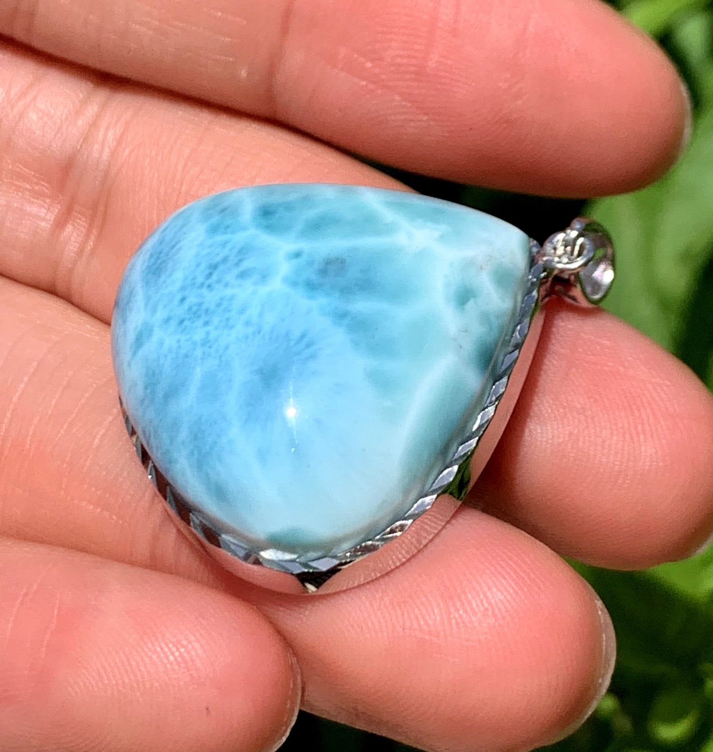 AAA Natural Authentic Dominican Larimar Pendant,Gems Jewelry,Gems Pendant,Crystal Pendant,ET636