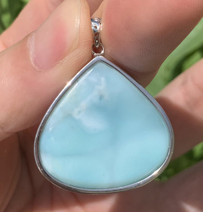 AAA Natural Authentic Dominican Larimar Pendant,Gems Jewelry,Gems Pendant,Crystal Pendant,ET636