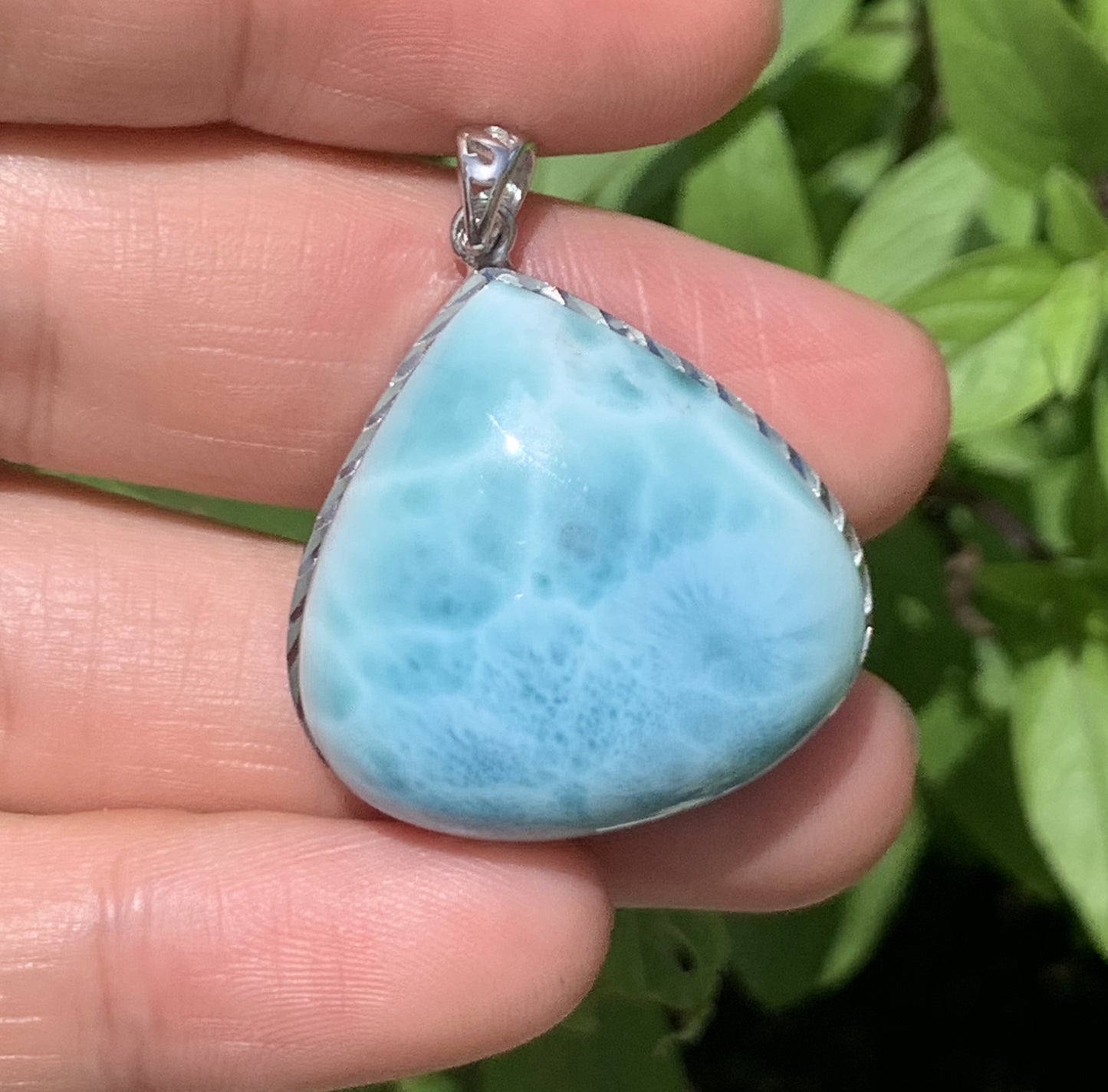 AAA Natural Authentic Dominican Larimar Pendant,Gems Jewelry,Gems Pendant,Crystal Pendant,ET636