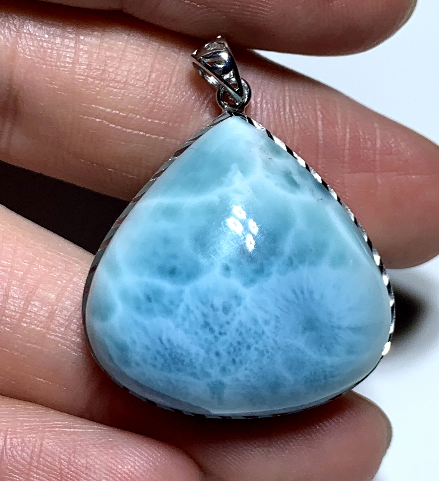 AAA Natural Authentic Dominican Larimar Pendant,Gems Jewelry,Gems Pendant,Crystal Pendant,ET636