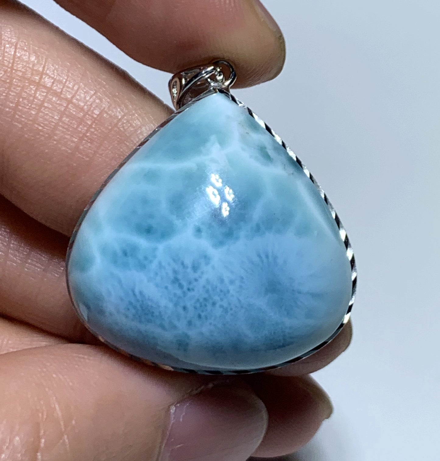 AAA Natural Authentic Dominican Larimar Pendant,Gems Jewelry,Gems Pendant,Crystal Pendant,ET636