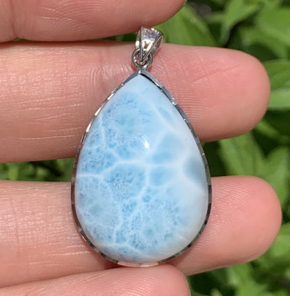 Larimar,AAAA Natural Dominican Larimar Pendant, Larimar Bracelet,Larimar Ring, Larimar Engagement, Larimar Stone ET635