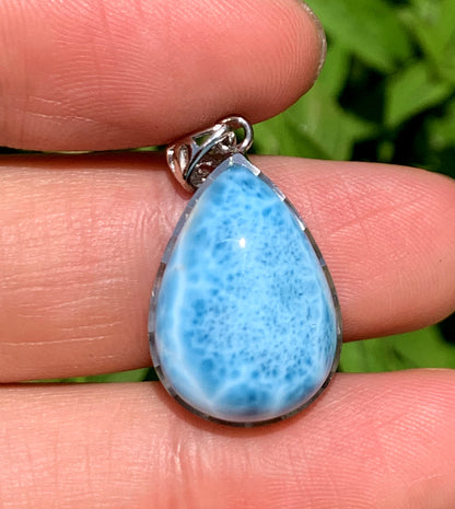 AAAA Natural Authentic Dominican Larimar Pendant,Gems Jewelry,Gems Pendant,Crystal Pendant,ET576