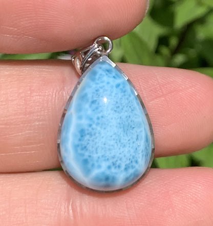 AAAA Natural Authentic Dominican Larimar Pendant,Gems Jewelry,Gems Pendant,Crystal Pendant,ET576