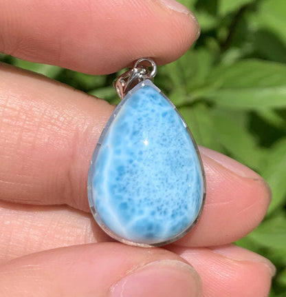 AAAA Natural Authentic Dominican Larimar Pendant,Gems Jewelry,Gems Pendant,Crystal Pendant,ET576