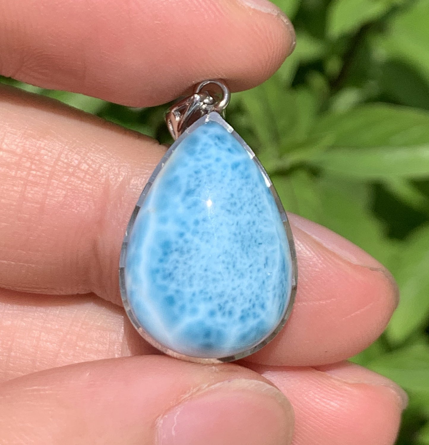 AAAA Natural Authentic Dominican Larimar Pendant,Gems Jewelry,Gems Pendant,Crystal Pendant,ET576