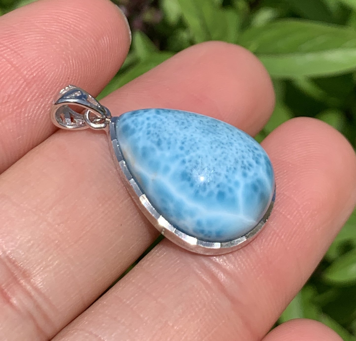 AAAA Natural Authentic Dominican Larimar Pendant,Gems Jewelry,Gems Pendant,Crystal Pendant,ET576