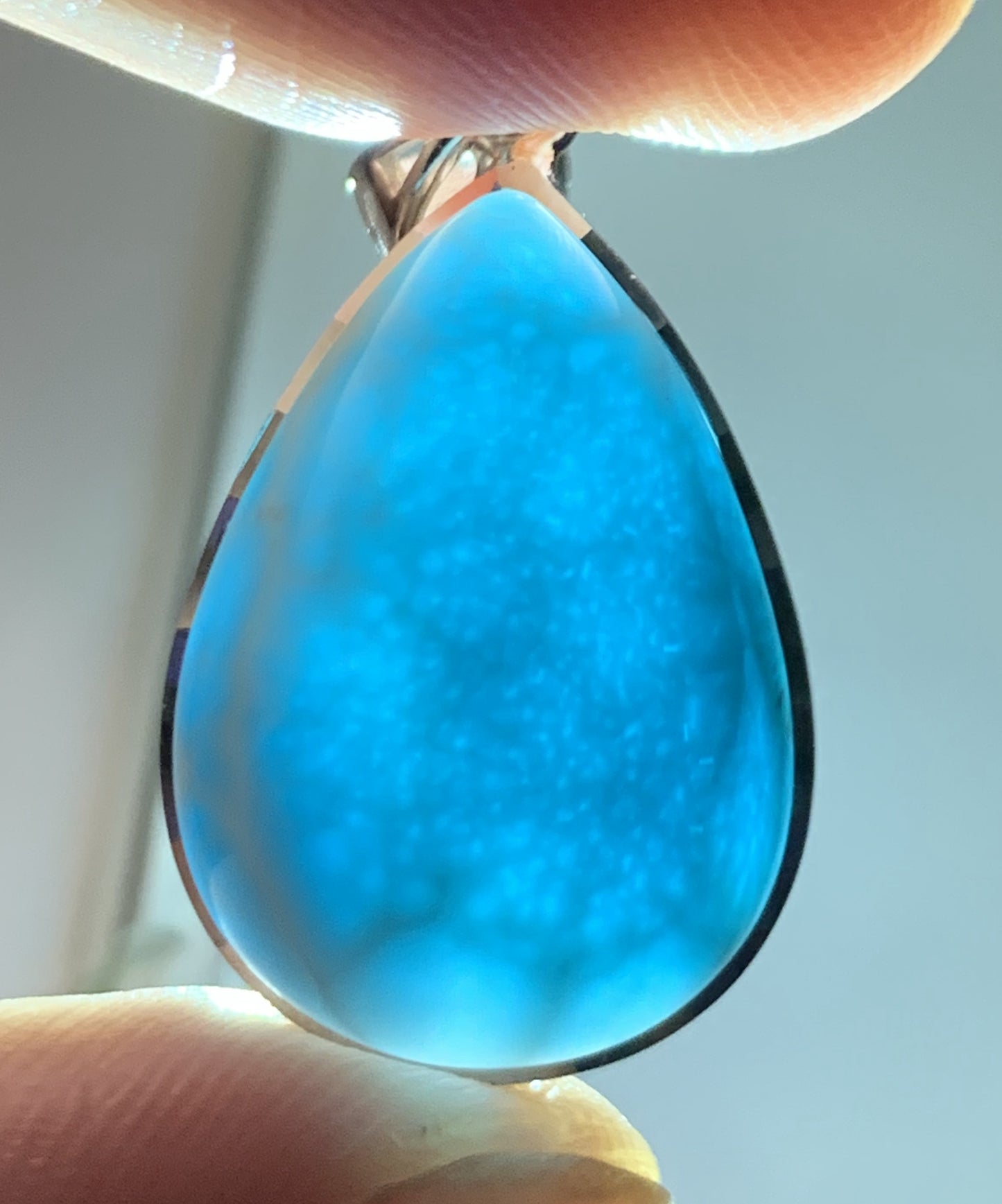 AAAA Natural Authentic Dominican Larimar Pendant,Gems Jewelry,Gems Pendant,Crystal Pendant,ET576