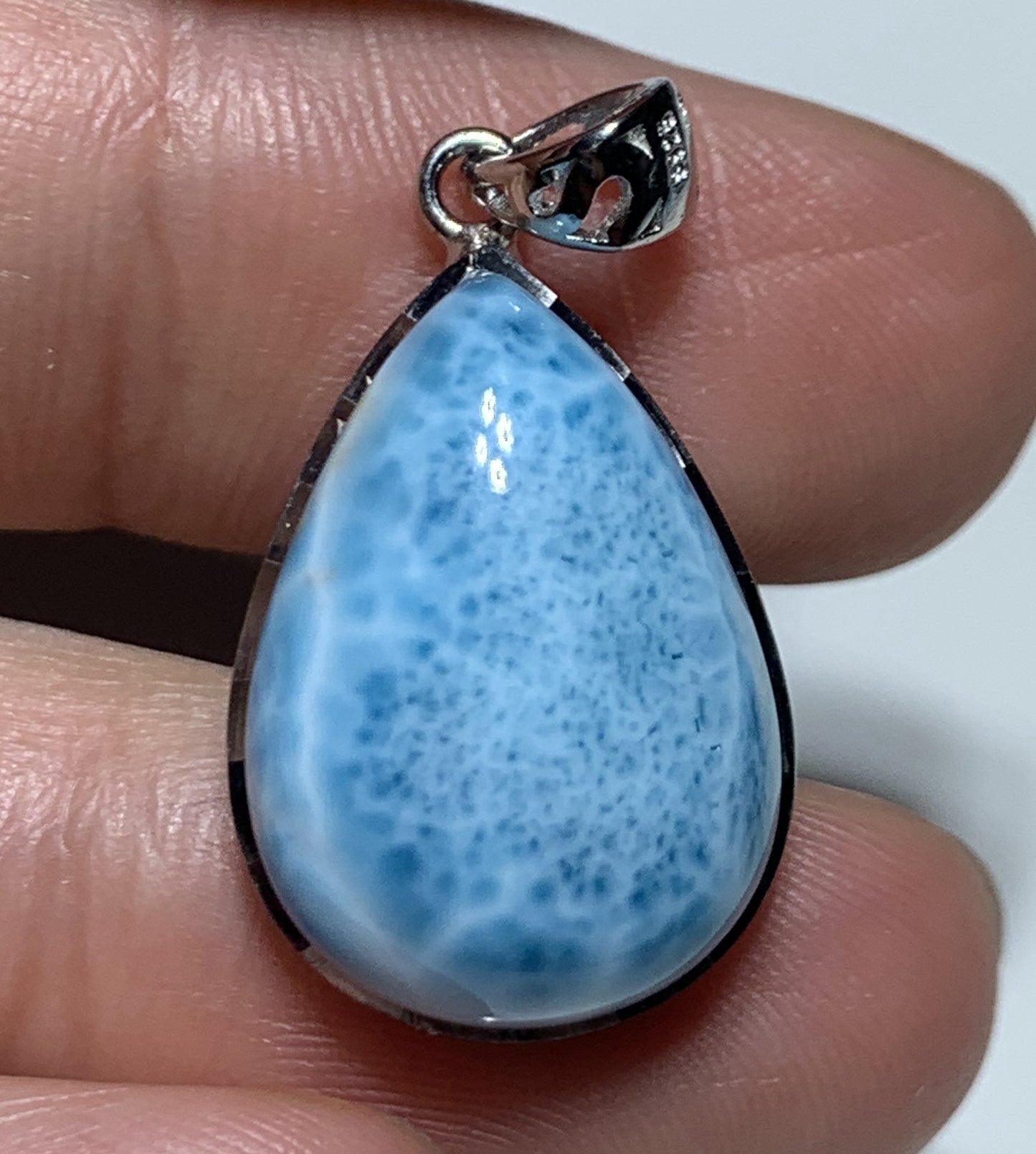 AAAA Natural Authentic Dominican Larimar Pendant,Gems Jewelry,Gems Pendant,Crystal Pendant,ET576