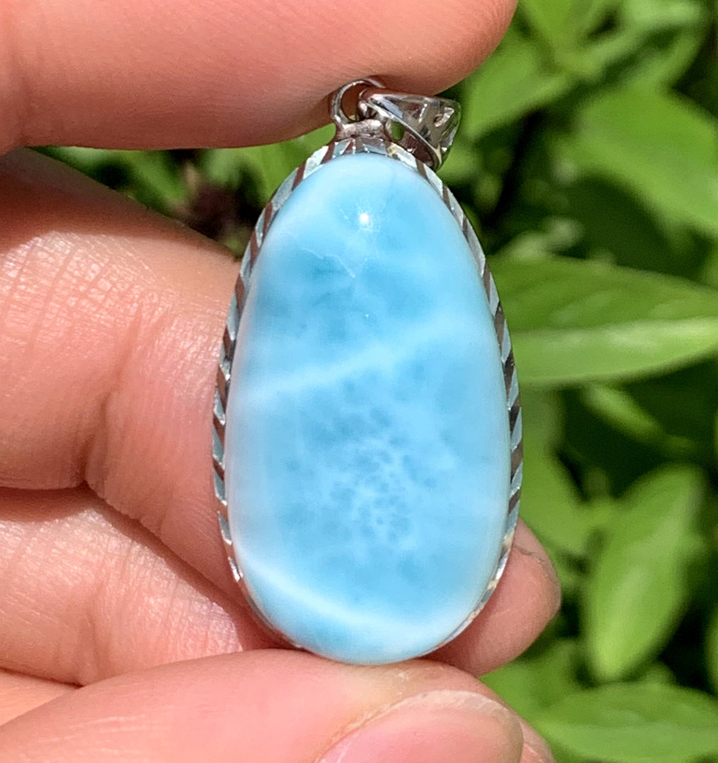 AAA+ Natural Authentic Dominican Larimar Pendant,Gems Jewelry,Gems Pendant,Crystal Pendant ET673