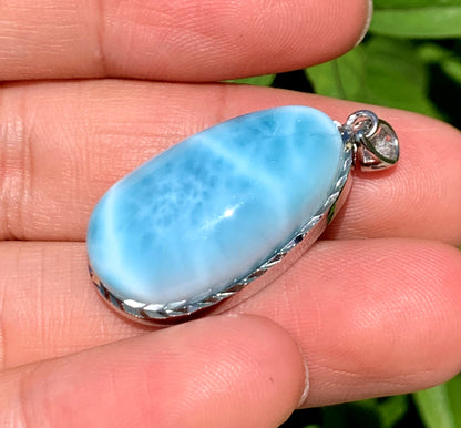 AAA+ Natural Authentic Dominican Larimar Pendant,Gems Jewelry,Gems Pendant,Crystal Pendant ET673