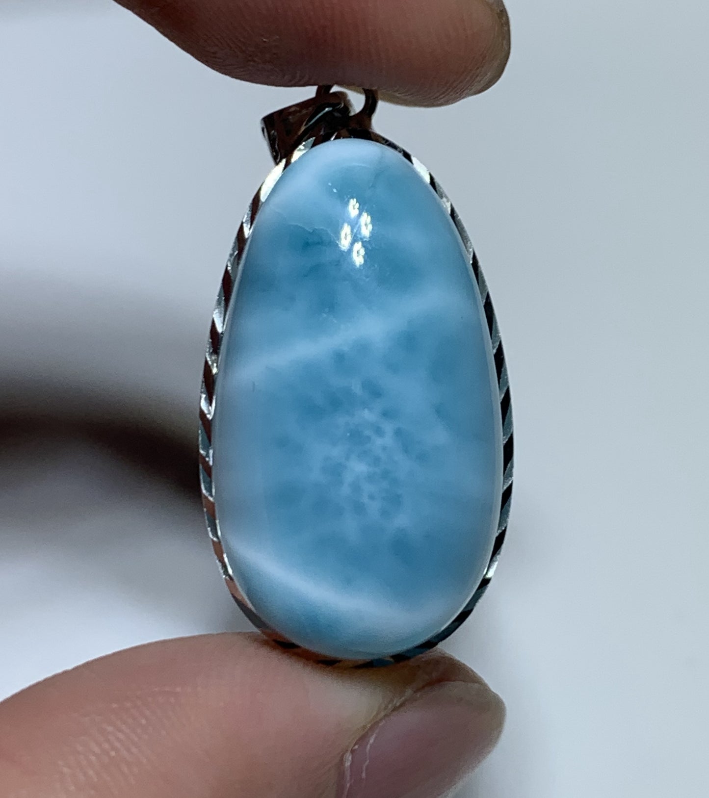 AAA+ Natural Authentic Dominican Larimar Pendant,Gems Jewelry,Gems Pendant,Crystal Pendant ET673