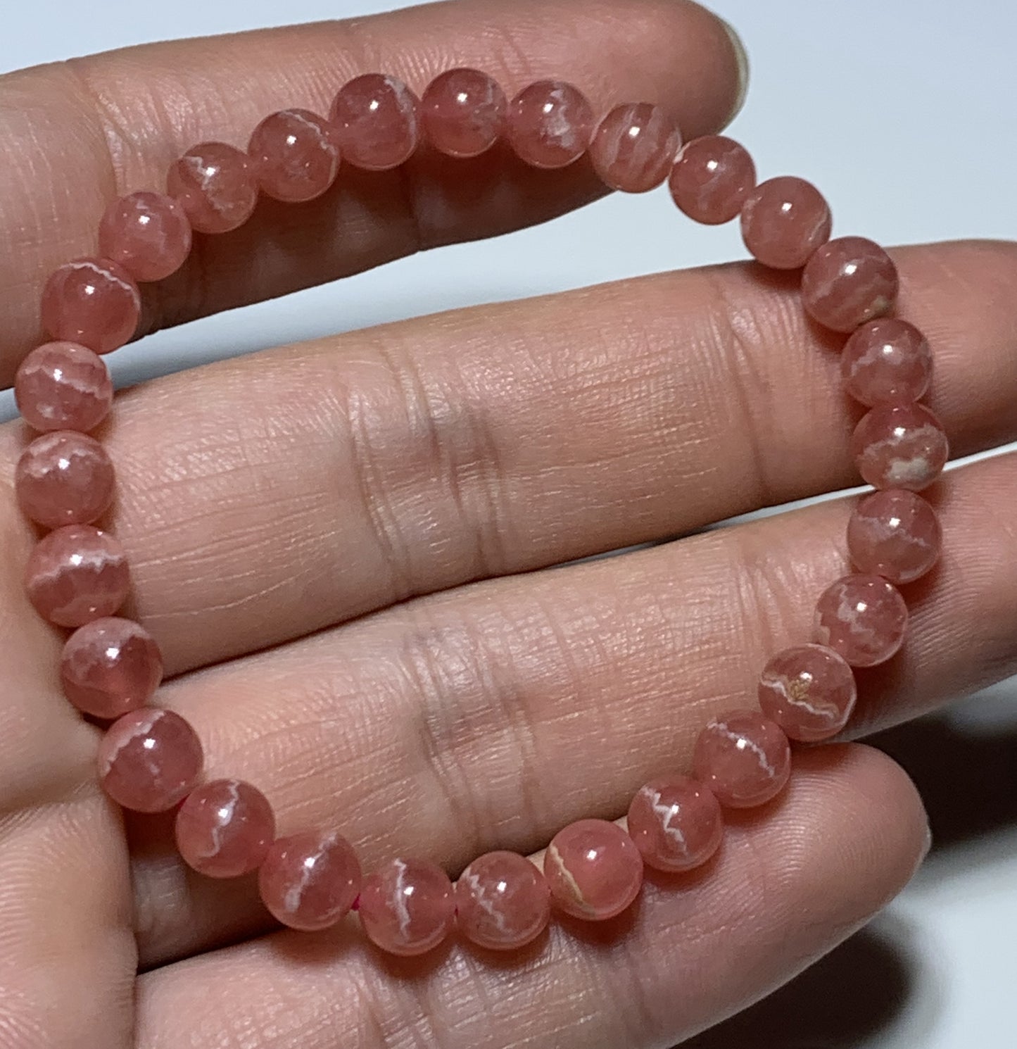 Rhodochrosite Bracelet,AAA++ Natural Authentic Argentina Rhodochrosite Bracelet,Women's Jewelry,Gemstone Bracelet,7mm Bracelt ET1188