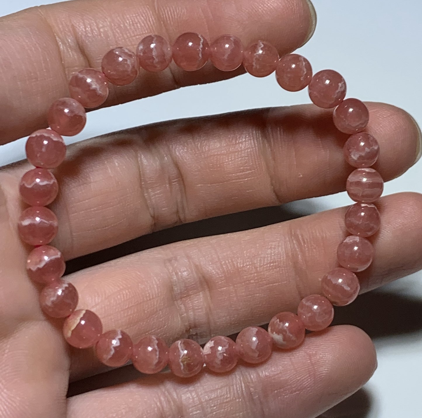 Rhodochrosite Bracelet,AAA++ Natural Authentic Argentina Rhodochrosite Bracelet,Women's Jewelry,Gemstone Bracelet,7mm Bracelt ET1188