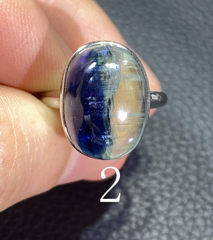 Kyanite,AAAA+ Natural Authentic Kyanite Silver Ring,Adjustable size,Handmade Jewelry,Women Jewelry,Ring For Gift ET1193