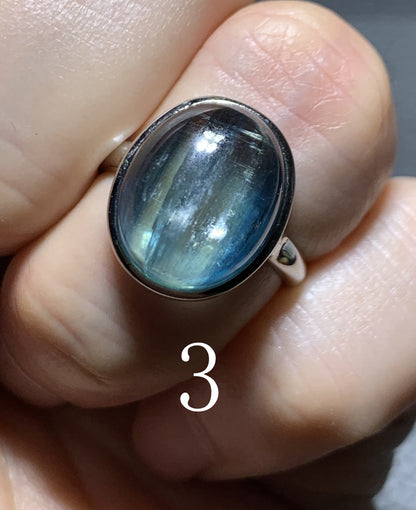 Kyanite,AAAA+ Natural Authentic Kyanite Silver Ring,Adjustable size,Handmade Jewelry,Women Jewelry,Ring For Gift ET1193