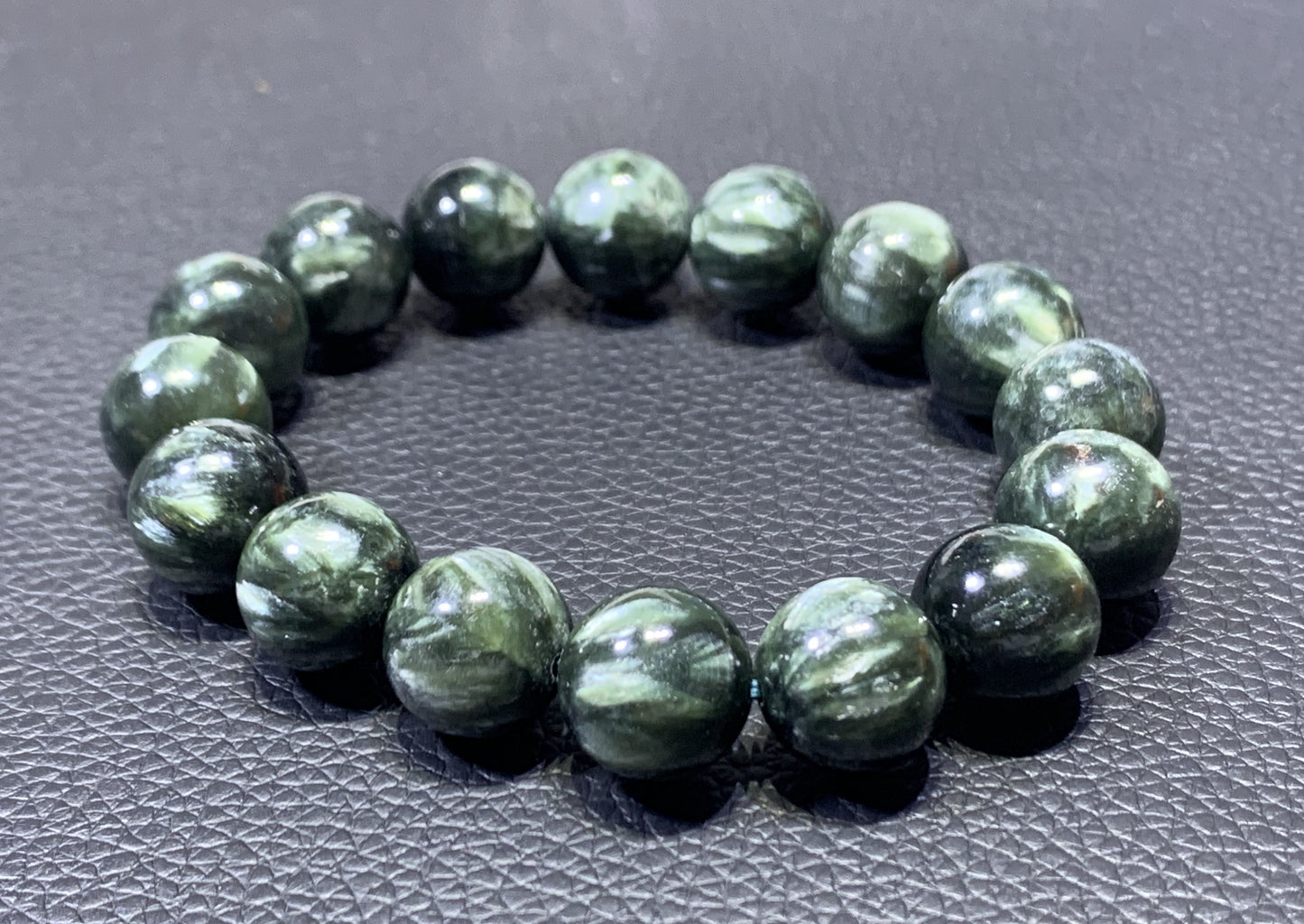 Seraphinite,AAAA Natural Authentic Russian Seraphinite Beads,12.3mm Bracelet,Seraphinite Beads Bracelet,Handmade Jewelry ET1195