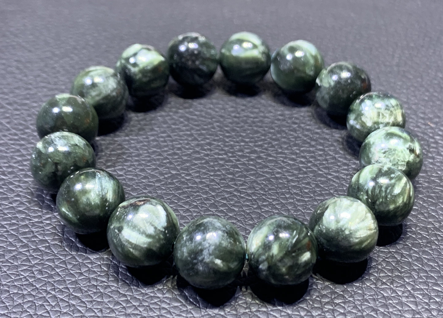 Seraphinite,AAAA Natural Authentic Russian Seraphinite Beads,12.3mm Bracelet,Seraphinite Beads Bracelet,Handmade Jewelry ET1195